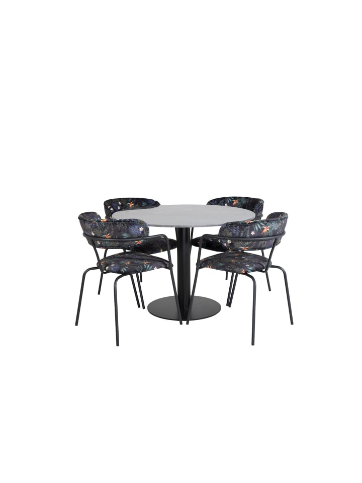 ebuy24 Essgruppe Estelle 68 (5-teilig) Schwarz 106 x 106 cm günstig kaufen onesize