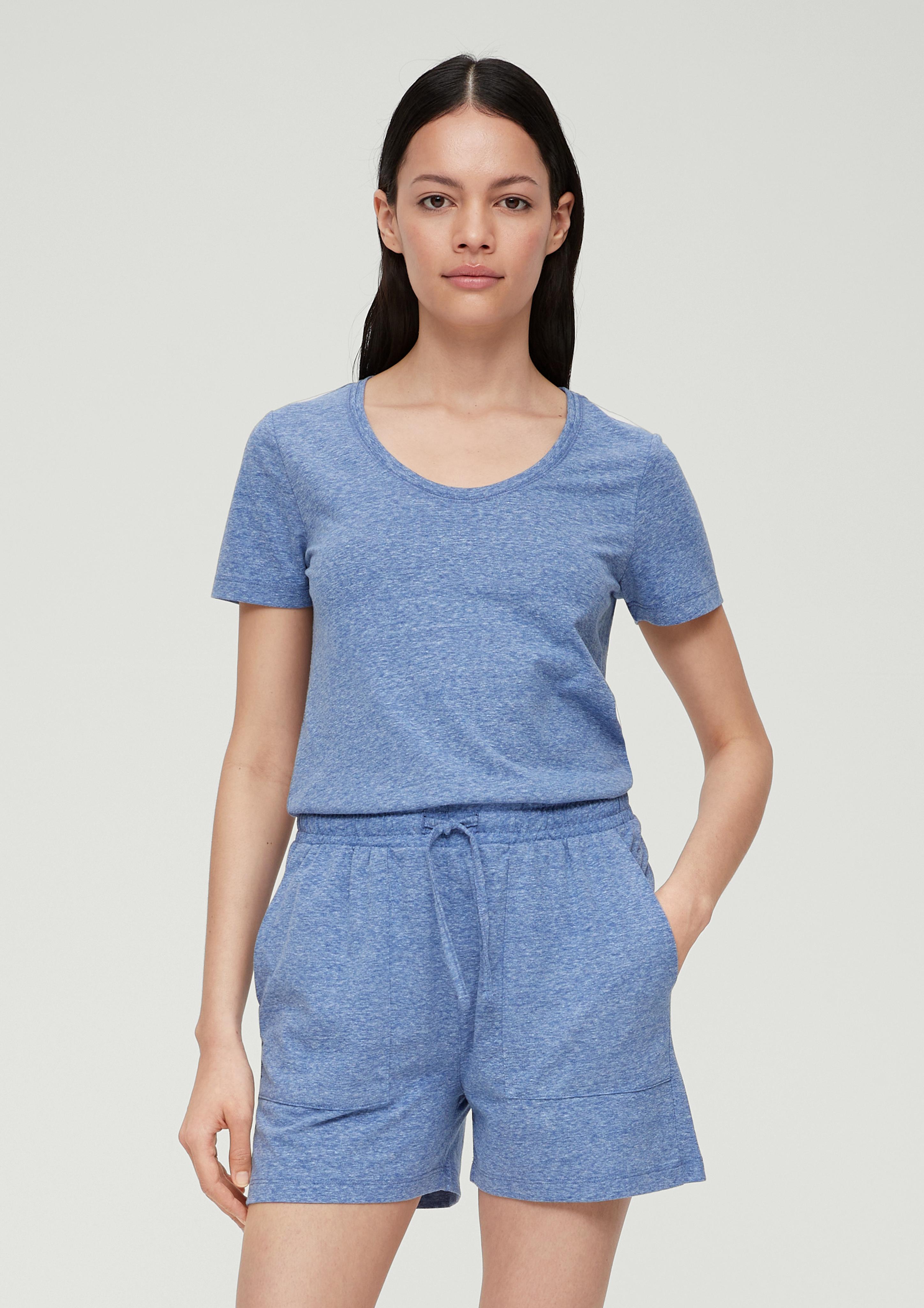 Regular: Melierte Shorts aus Baumwollmix  2132037-56W9