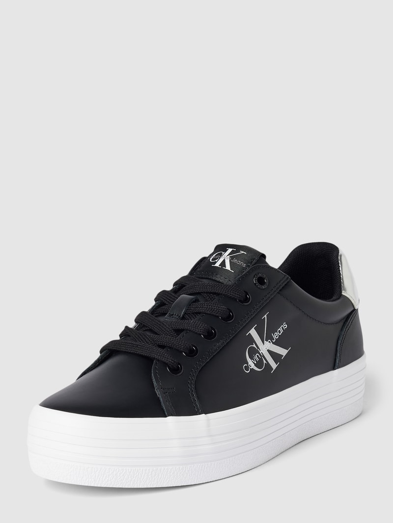 Plateau-Sneaker mit Label-Details in black