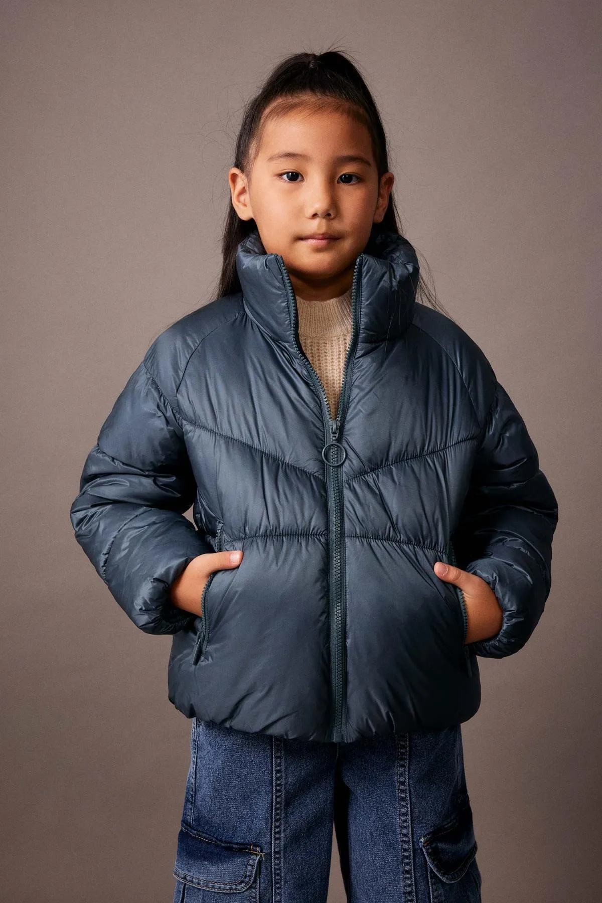 DeFacto  Wasserabweisende Pufferjacke mit Stehkragen und abnehmbaren Ärmeln für Mädchen A0837a823au