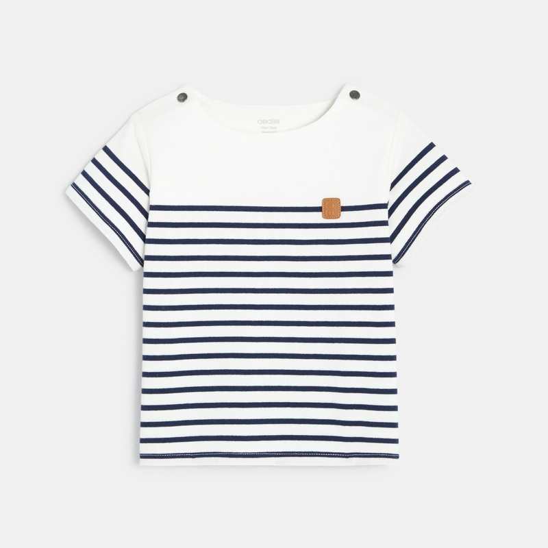 T-shirt marinière bleu bébé garçon