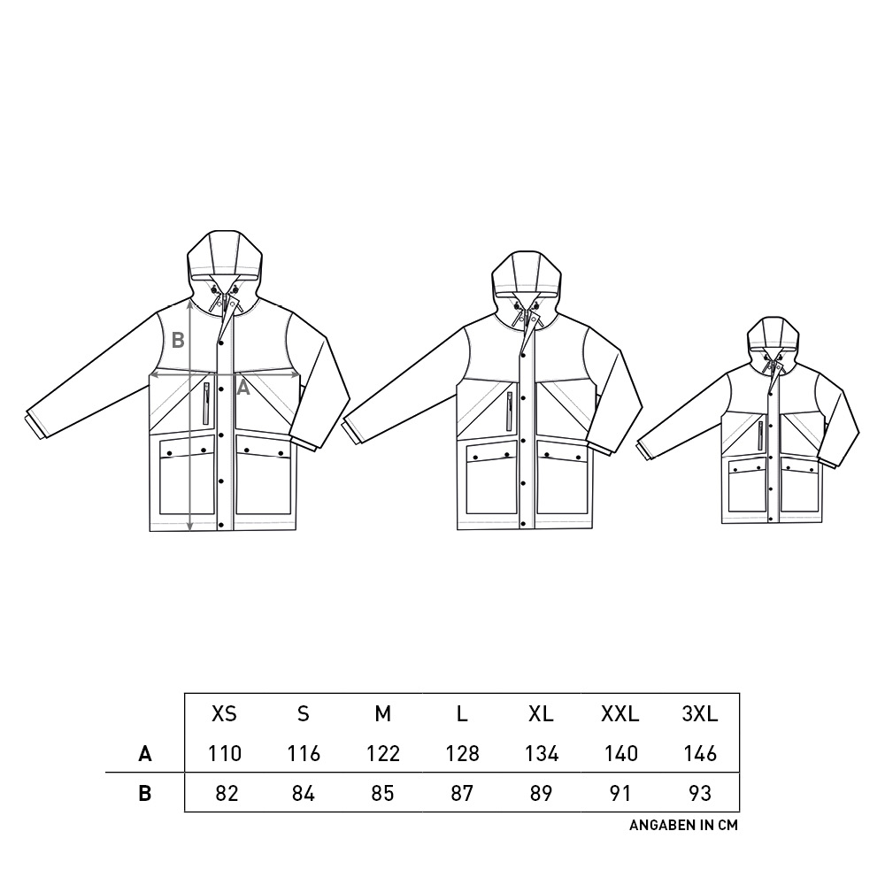 Winterjacke PARKA PVC Logo Ton in Ton