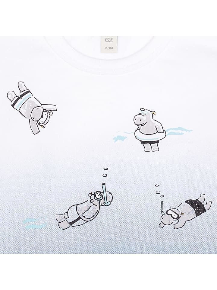 Steiff Shirt in Weiß/ Blau günstig kaufen 92