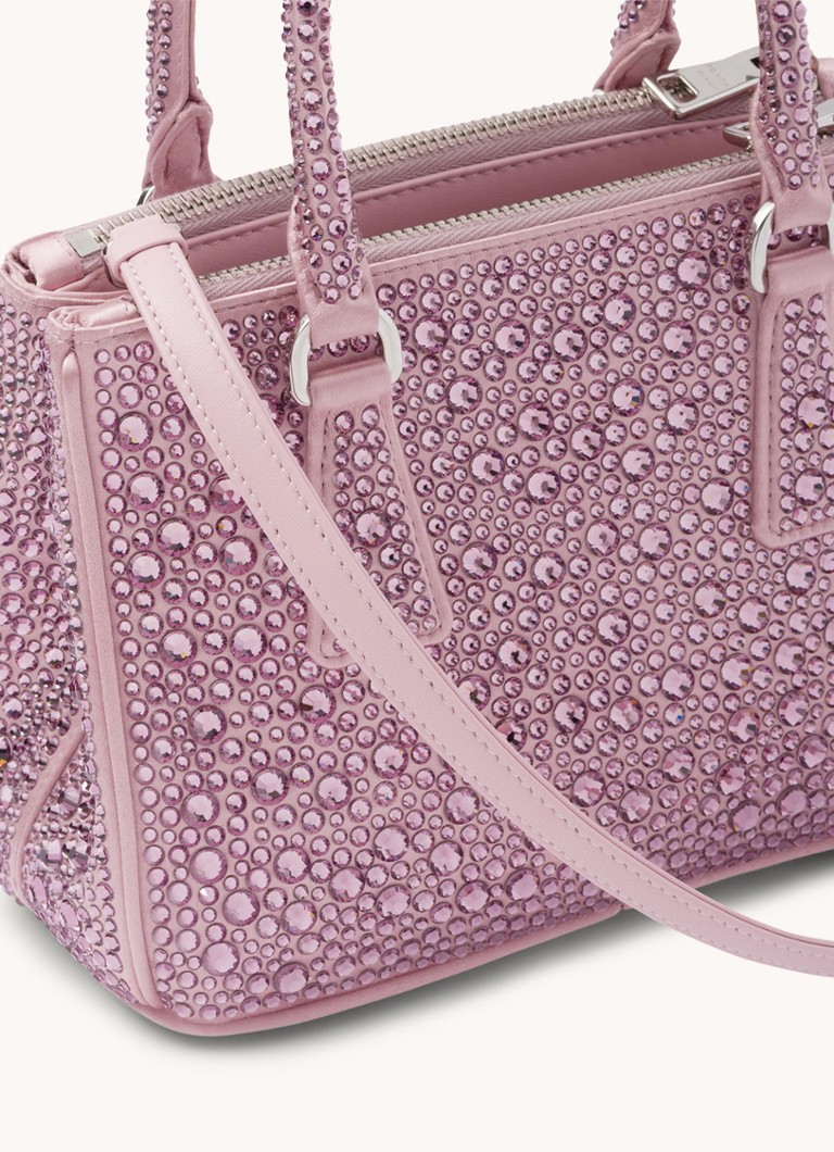 Prada Galleria Mini-veske med strass og avtakbar skulderrem
