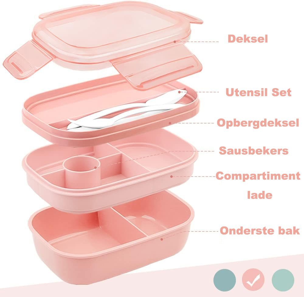 Coonoor Lunchbox 1900ML Lunch Box Auslaufsichere Lunch Box mit Fächern