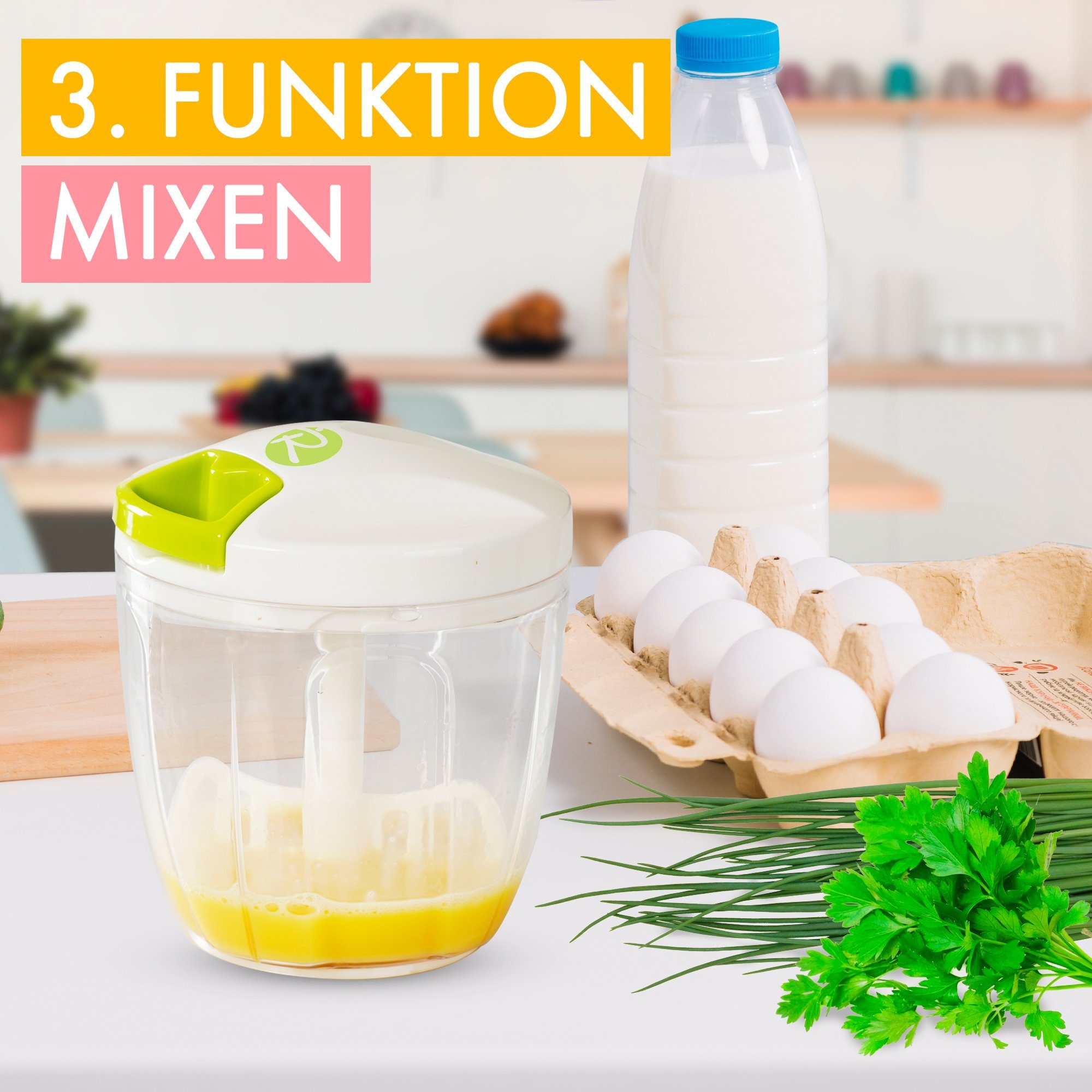 Rigutto Zwiebelhacker RIGUTTO® Premium Zwiebelschneider mit Seilzug [Mehr als 7 Funktionen]