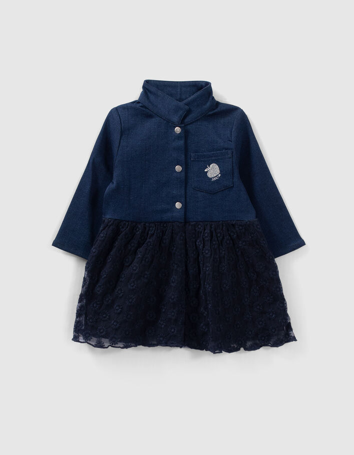 Robe-tutu marine bi matière bébé fille