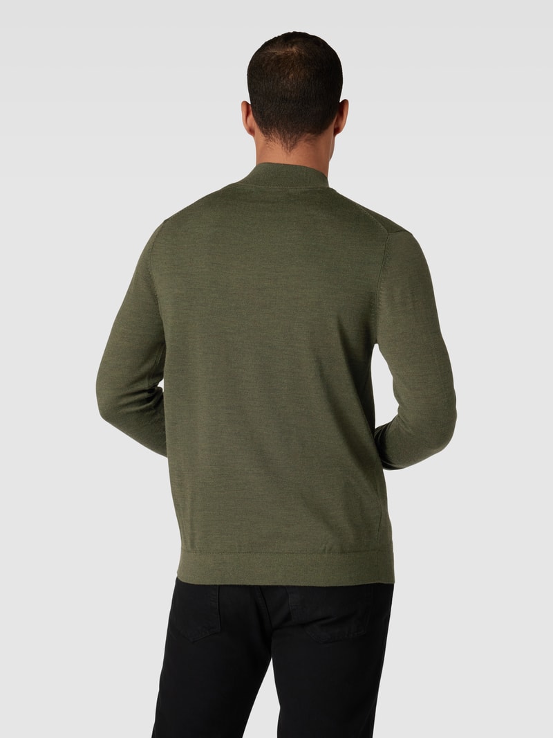 Strickpullover mit Turtleneck Modell 'TOWN' in olivgrün