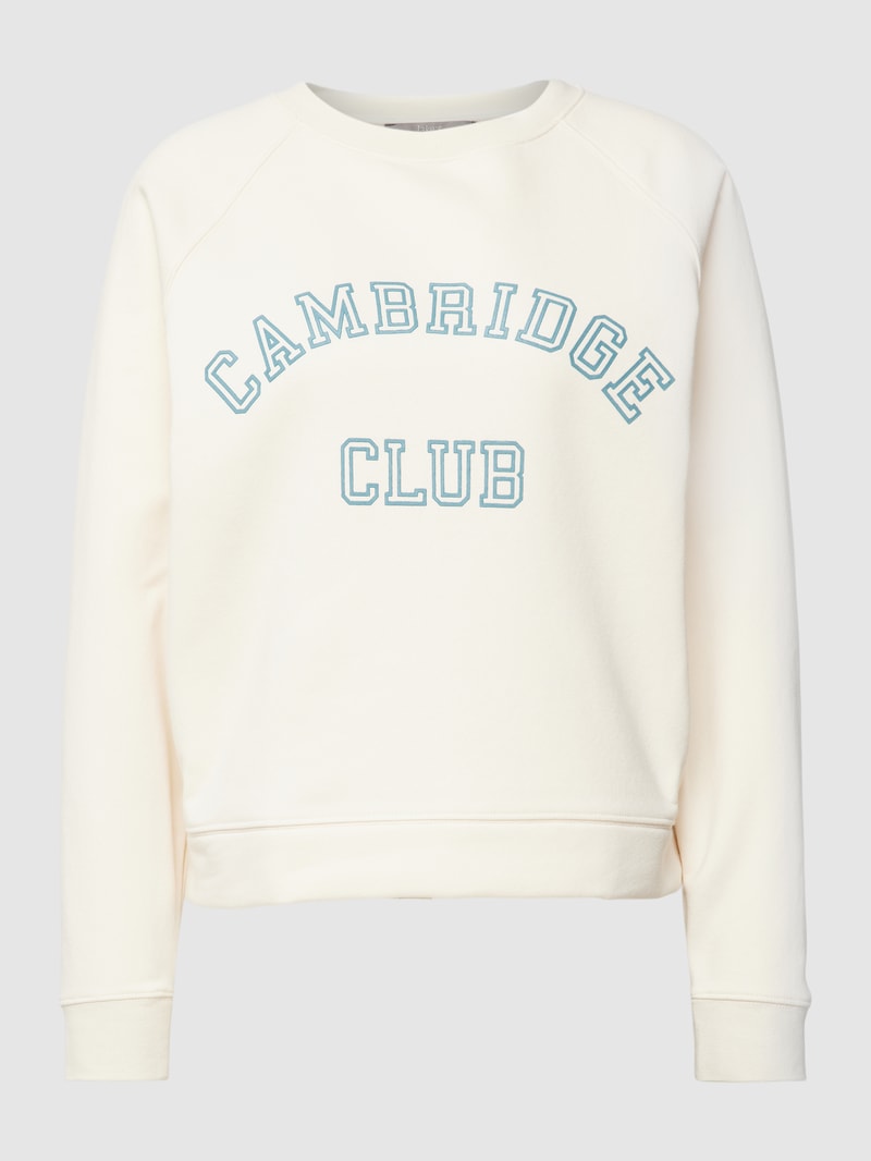 Sweatshirt mit Statement-Print in ecru