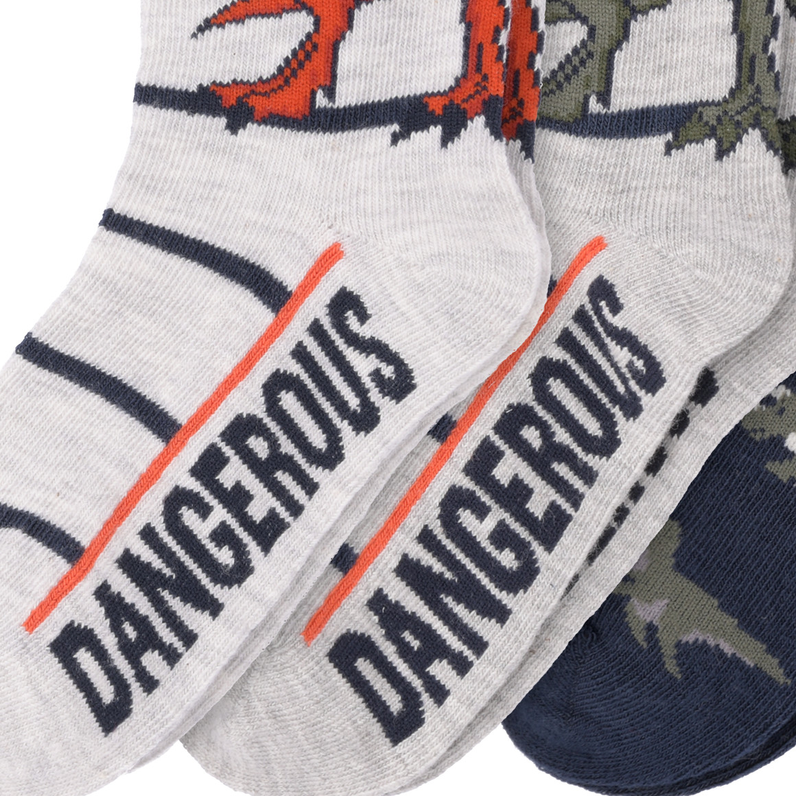 3 Paar Jungen Socken mit Dino-Motiven
