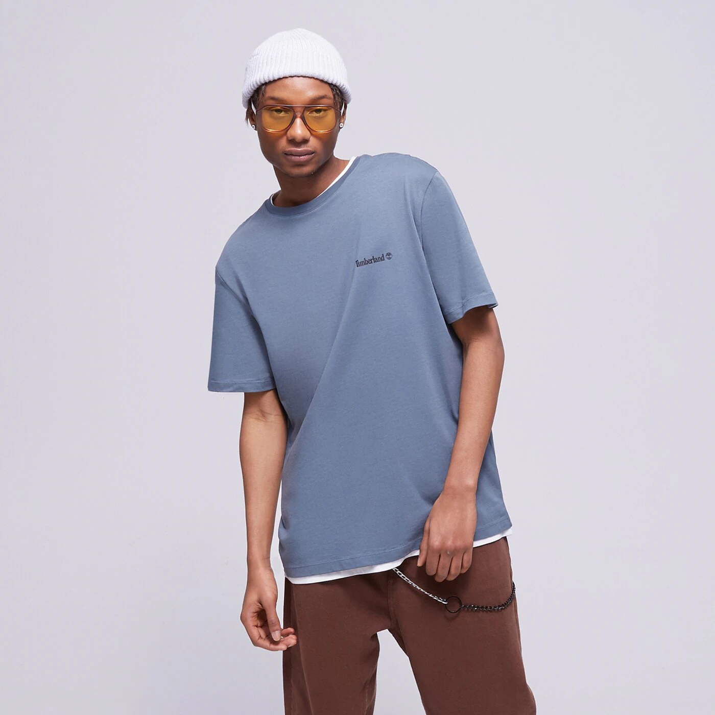 TIMBERLAND T-SHIRT SMALL LOGO PRINT Blau