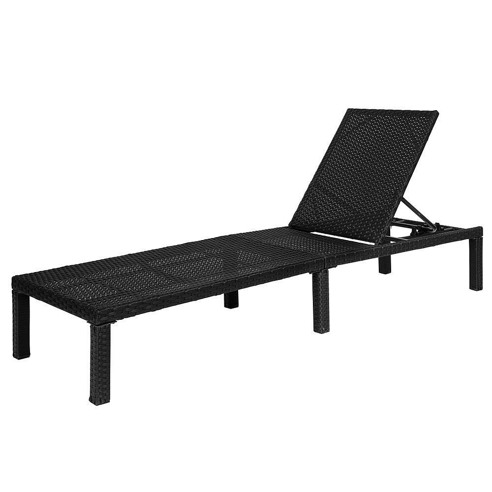 Mucola Gartenliege Sonnenliege Polyrattan Gartenliege mit Auflage Loungeliege, hochwertiges Polyrattan, verstellbar, inkl. Auflage