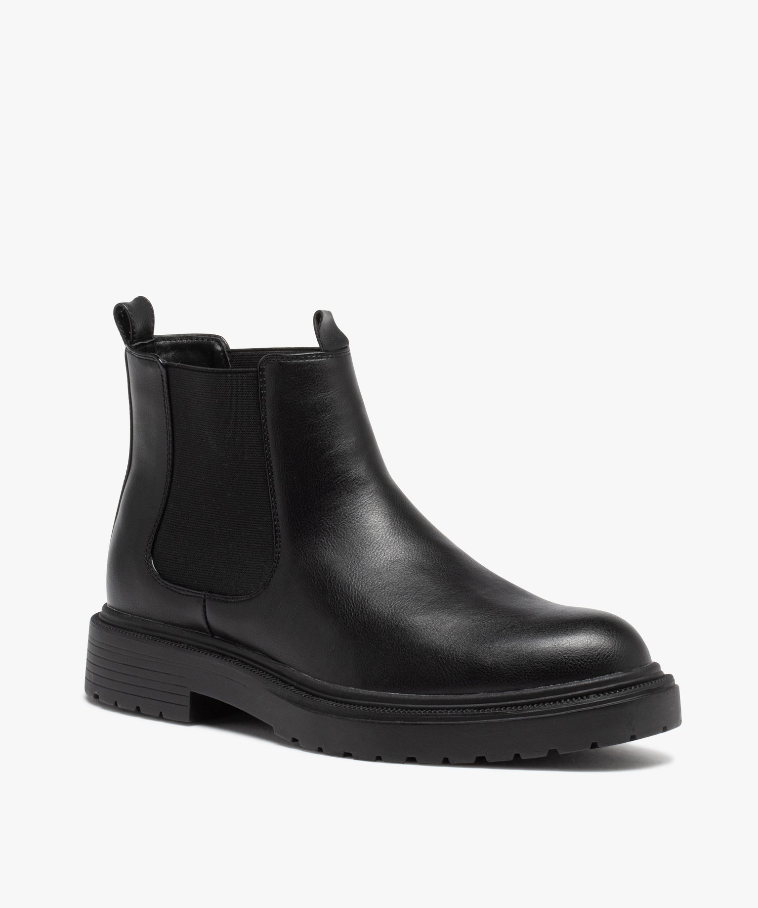 Boots Chelsea à épaisse semelle crantée homme noir | GEMO