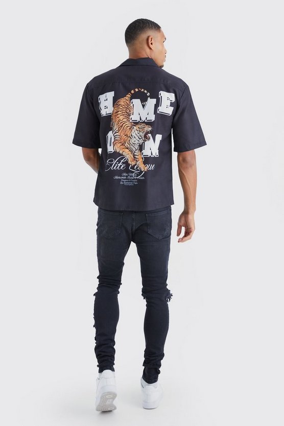Tall Hemd mit Tiger-Print