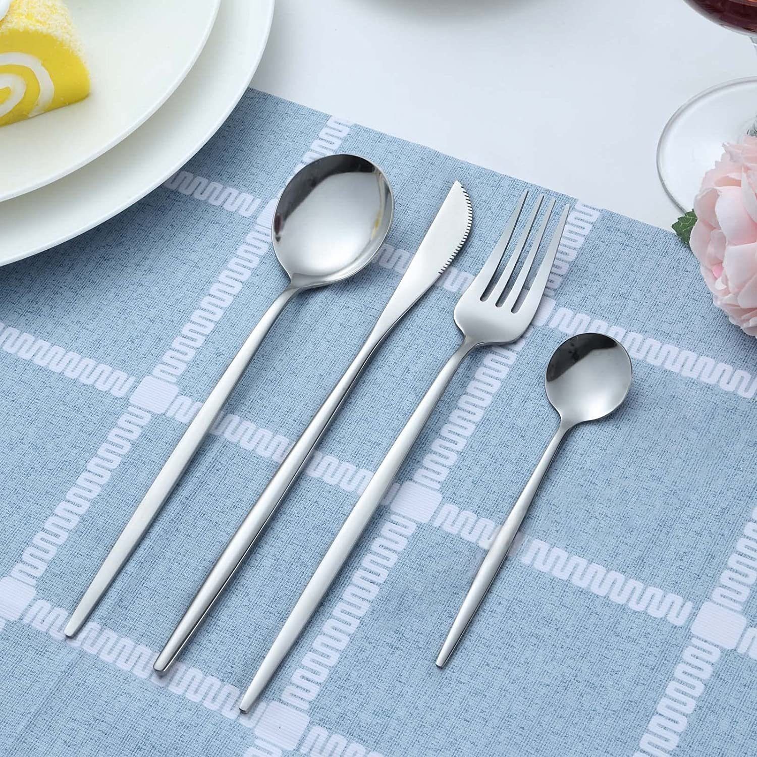 Coisini Besteck-Set 24/60tlg. Edelstahlbesteck Messer Gabel Löffel Set Spülmaschinenfest