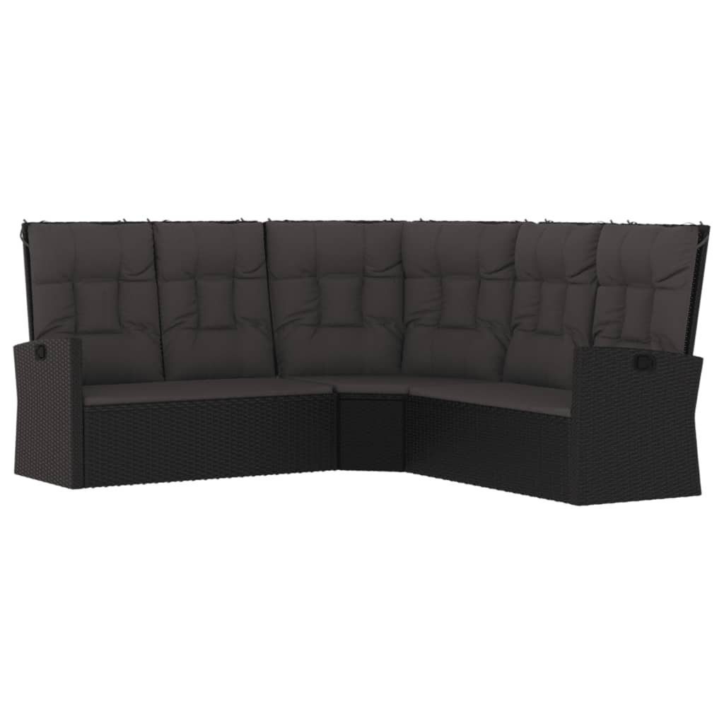 DOTMALL Gartenlounge-Set (4-tlg), mit Ecksofa,Bank,Sessel,Tisch, inkl. Auflagen, Alu/Polyrattan