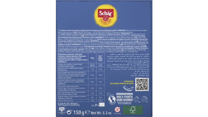 Schär Knusperbrot - glutenfrei 150 g