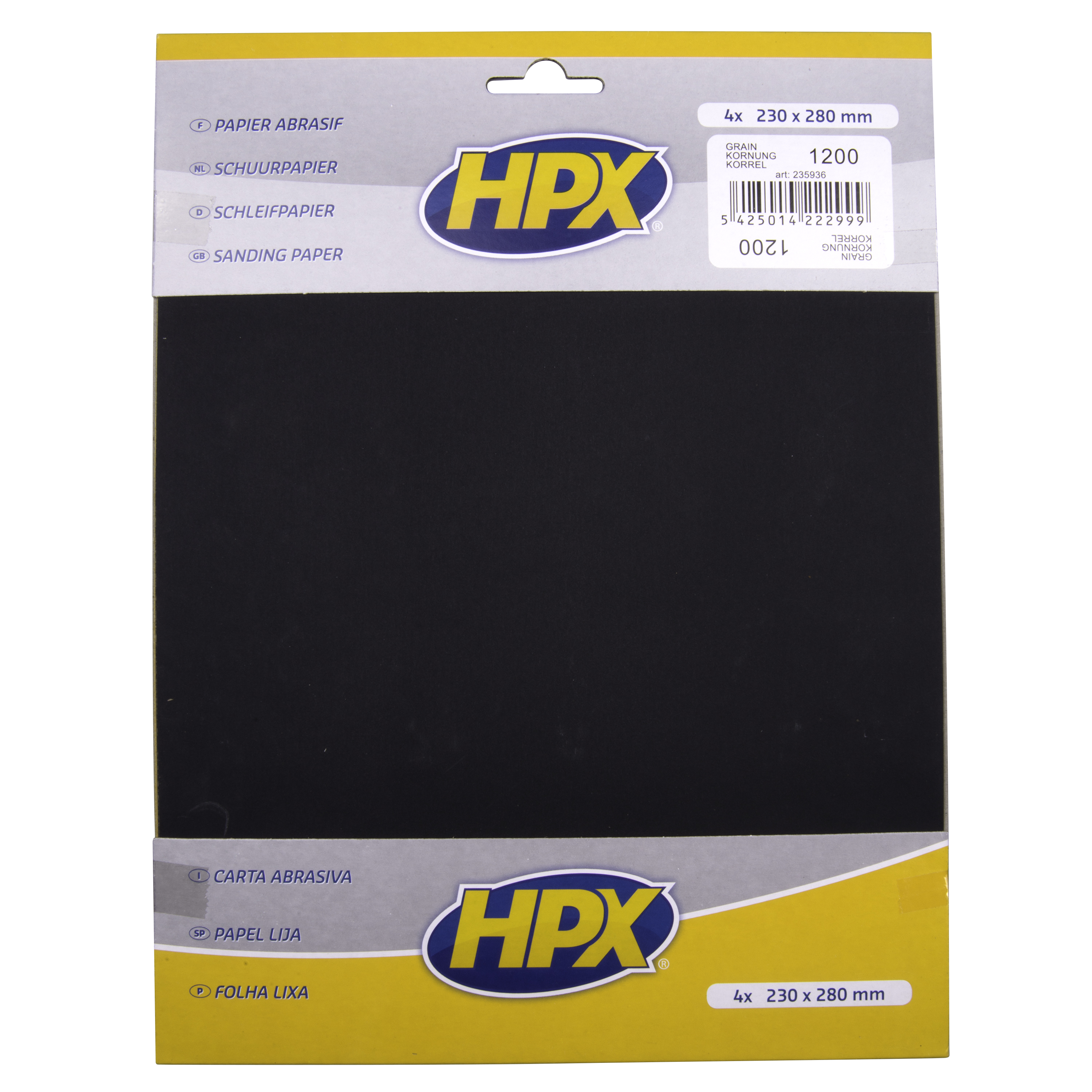 Nassschleifpapier sortiert von HPX, P1200, 4 Stück - ATU