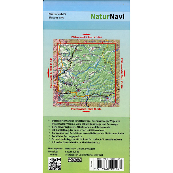 Pfälzerwald 5. Blatt 41-546, 1 : 25 000 - Wanderkarte