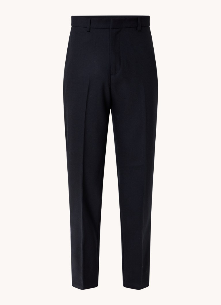Emporio Armani straight-fit trousers in virgin wool blend with side pockets