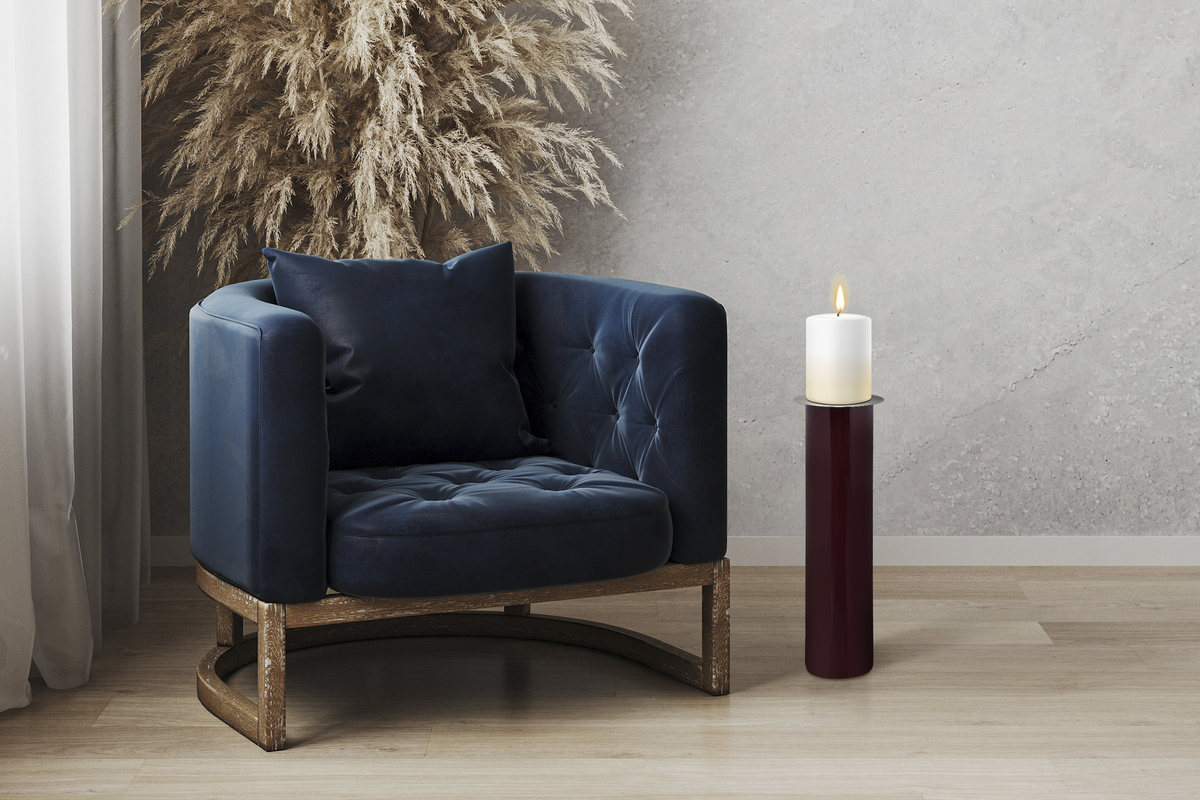Kayoom Bodenkerzenständer Art Deco 195 Pflaume / Silber