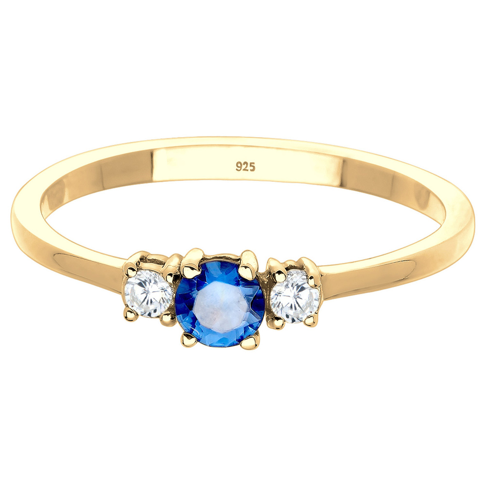 Elli Elli Bague Femmes Fiançailles Classique avec Saphir Synthétique et Cristaux de Zi Bague