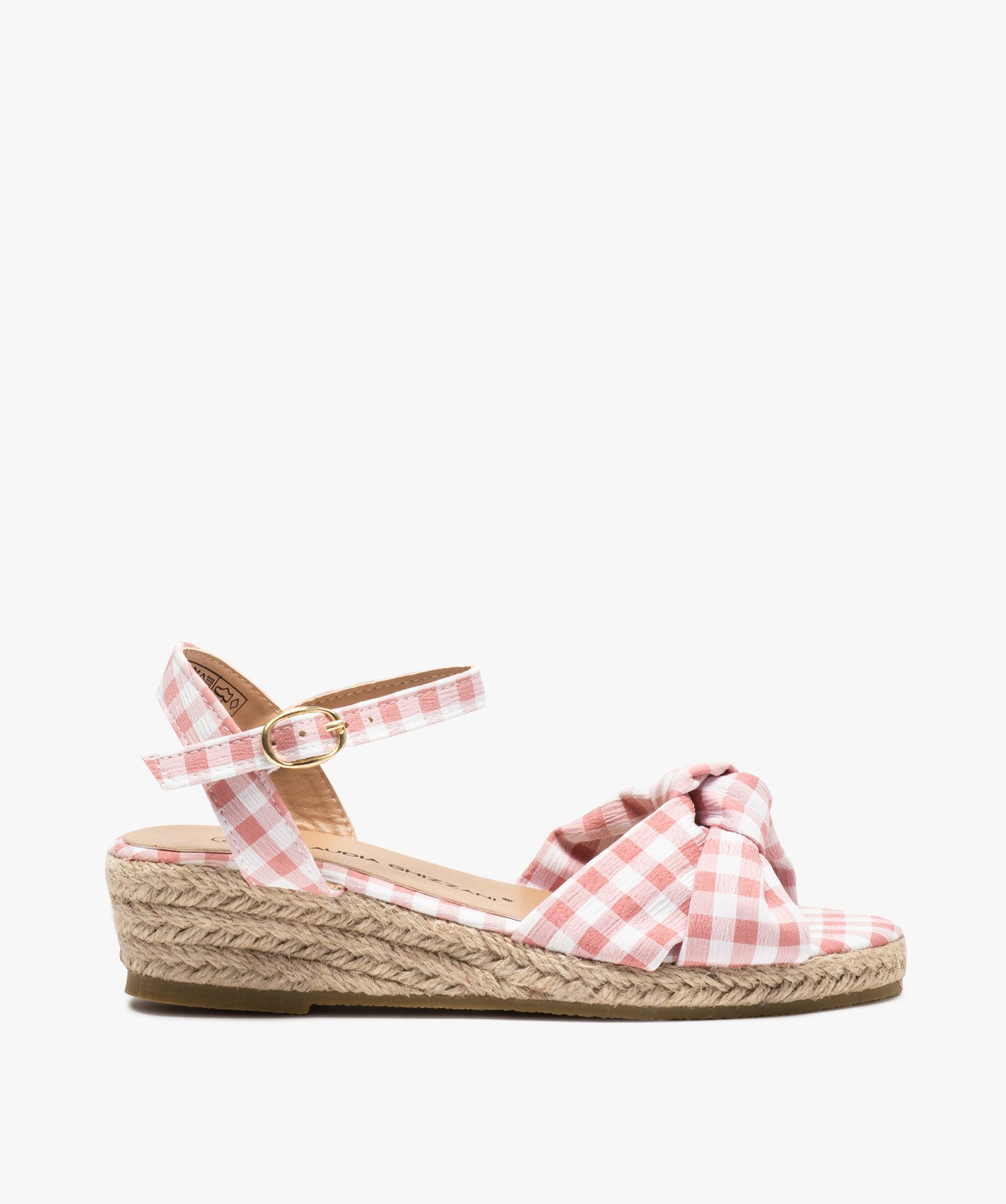 Sandales fille compensées dessus en broderie anglaise imprime | GEMO