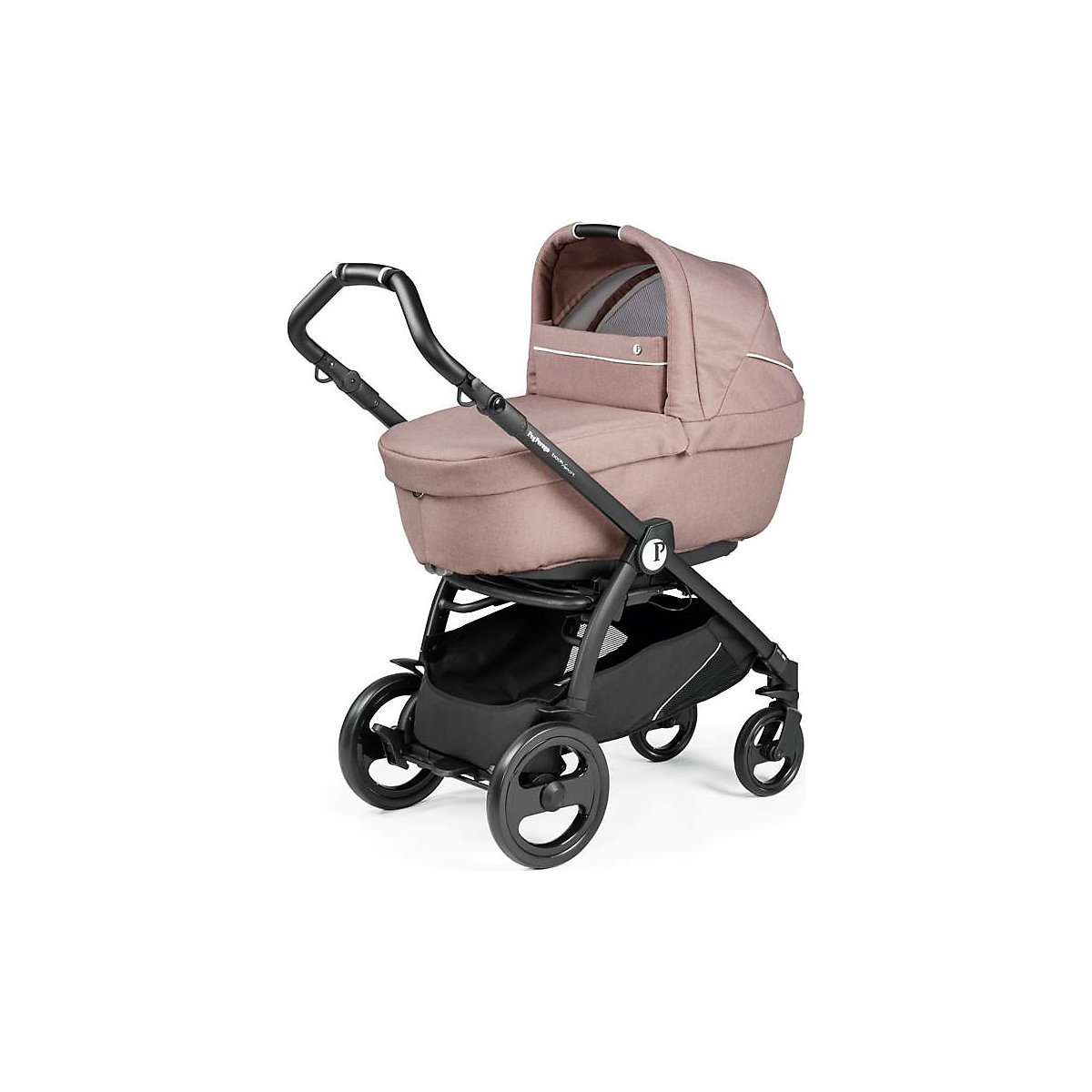 Kombikinderwagen Book Smart, Rosette - Kinderwagenwanne, Gestell, Sportwagenaufsatz, Babyschale inkl. Isofix