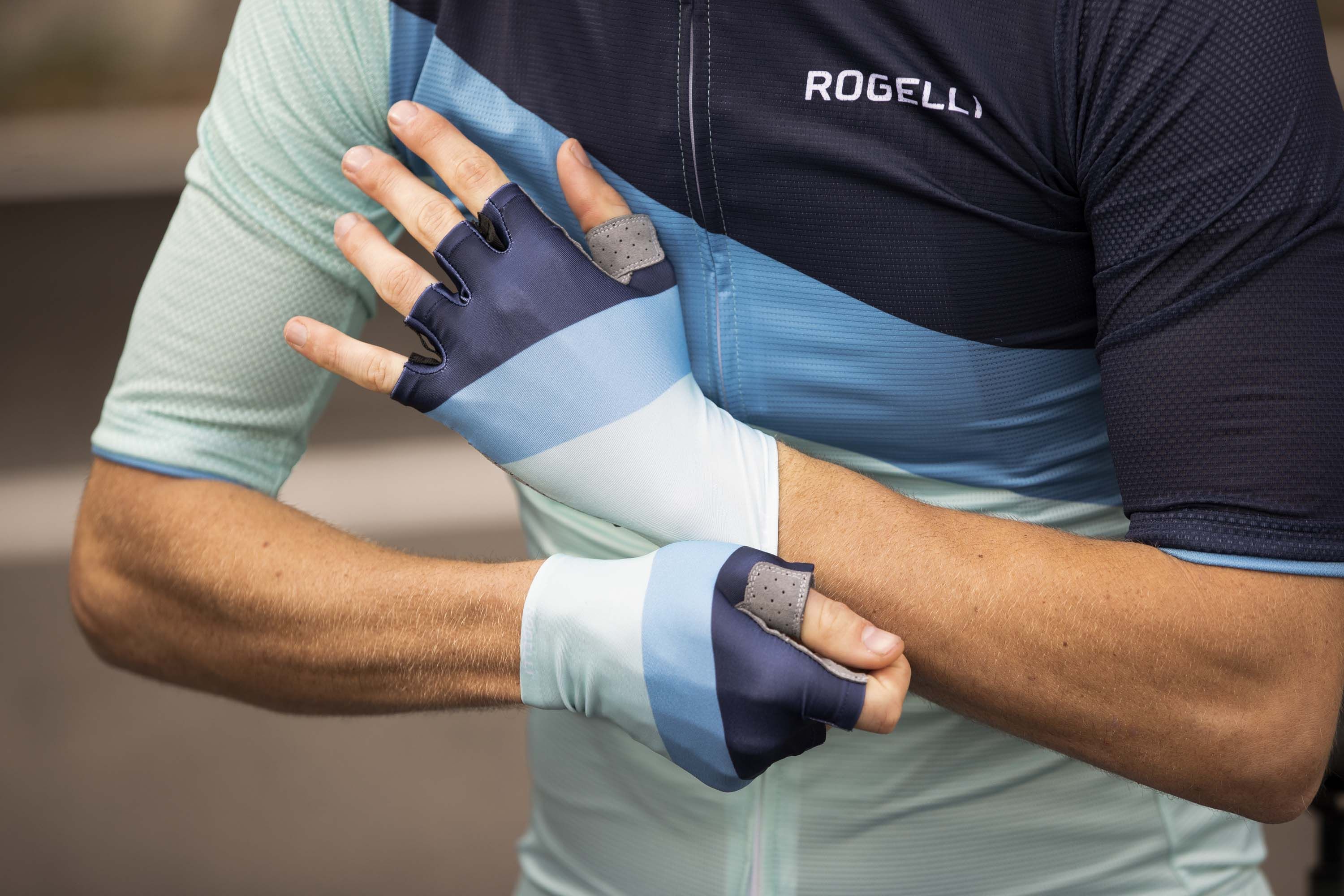 Rogelli Kai Türkis/Blau Herren Fahrradhandschuhe