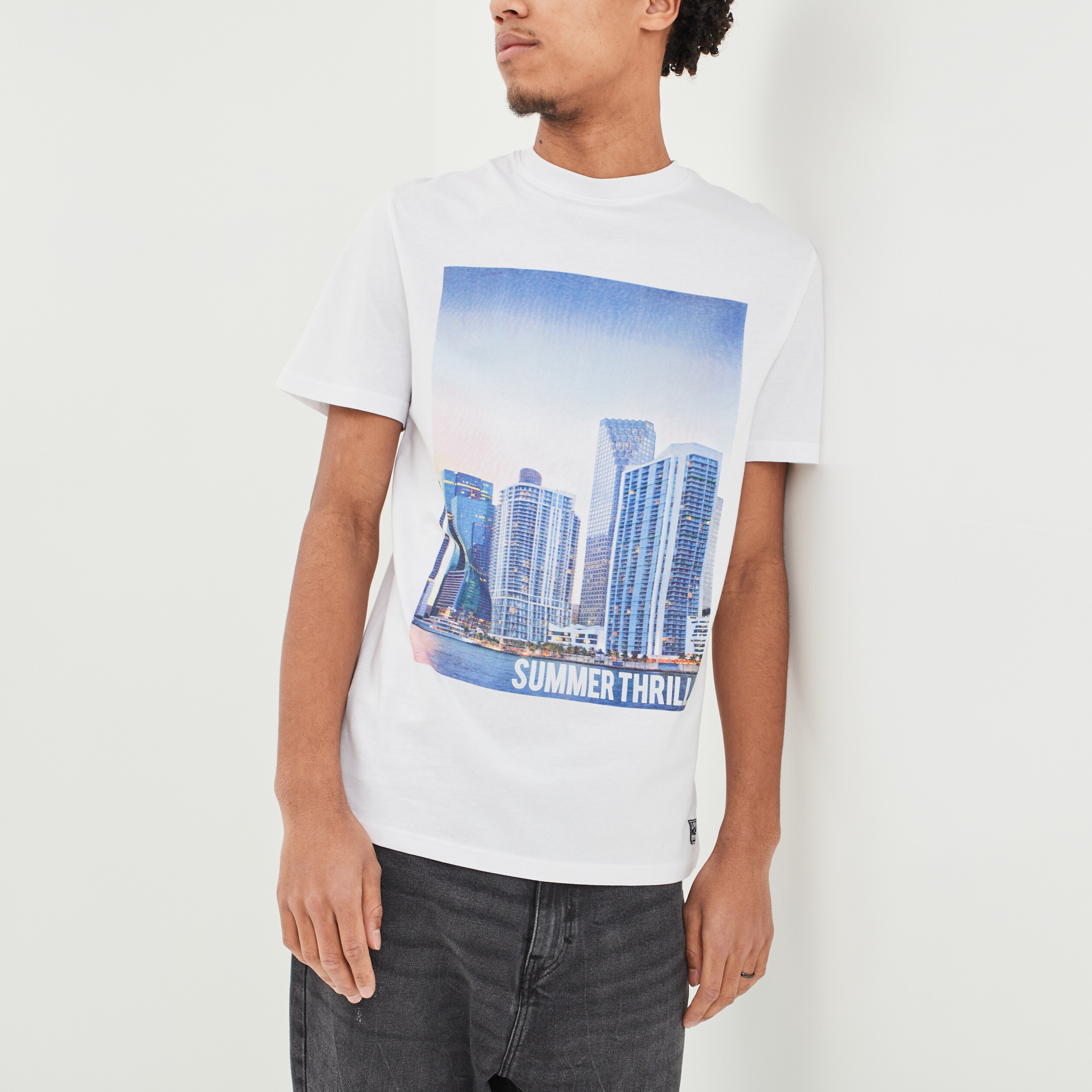 T-shirt manches courtes Liberto blanc homme | La Halle