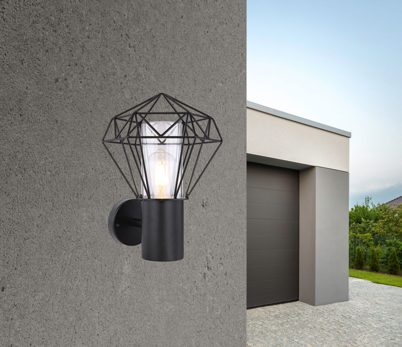 Globo Lighting - HORACE - Außenleuchte Edelstahl schwarz, 1x E27 LED