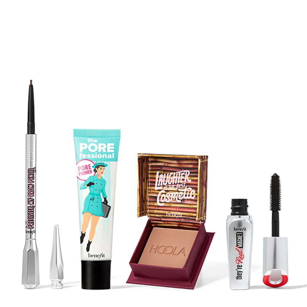 Benefit Sets & Geschenke Making Spirits Glam Make-up Set – Full-Size Primer & Augenbrauenstift, Mini Bronzer & verlängernde M
