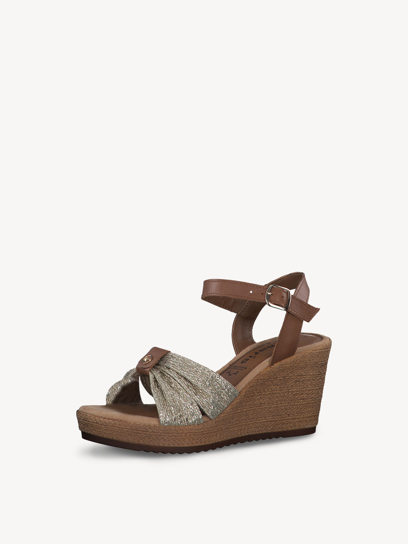 Sandale à talon en cuir - marron