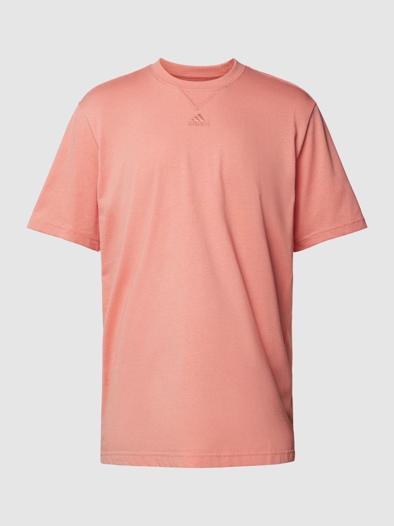 T-Shirt mit Label-Stitching in koralle