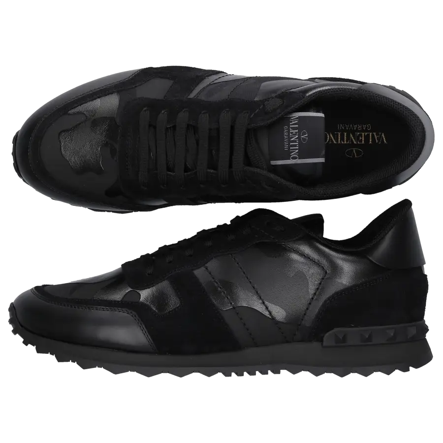 Valentino Garavani - Sneaker low ROCKRUNNER Veloursleder - schwarz