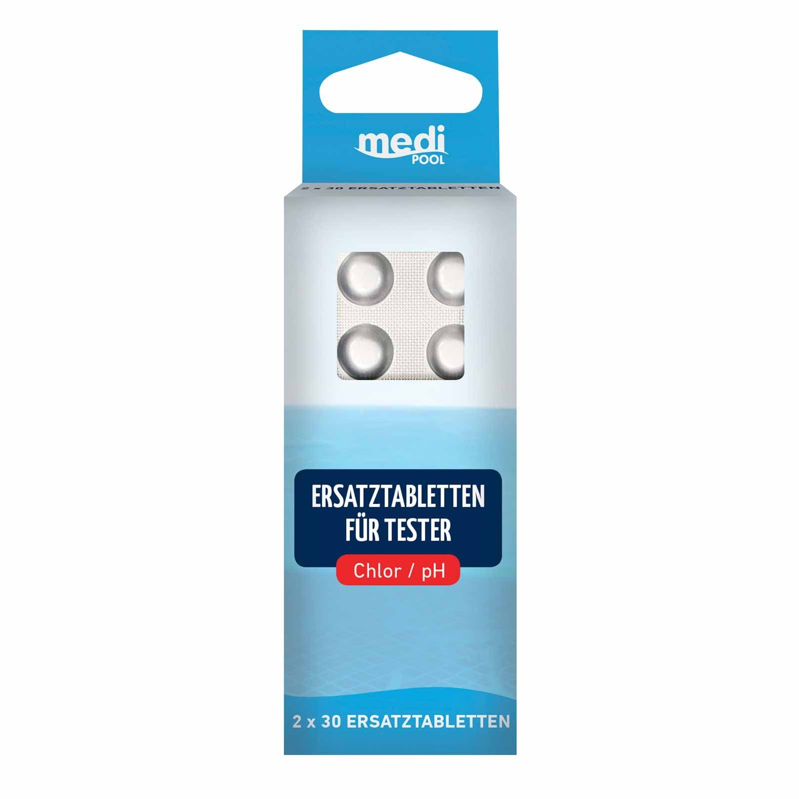 mediPOOL Poolpflege mediPOOL Tabletten für Tester Chlor/pH 2x 30 Stück, DPD Phenol Red, (Kein Set)