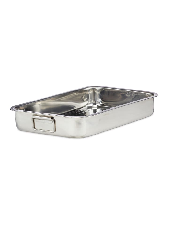 relaxdays Bräter in Silber - (B)43 x (H)7 x (T)31 cm günstig kaufen onesize
