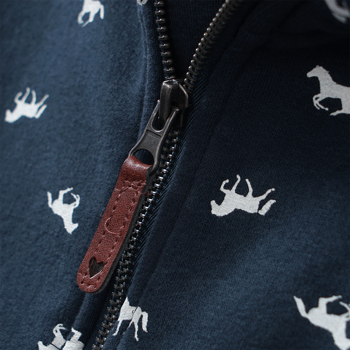 Mädchen Sweatjacke mit Pferde-Allover