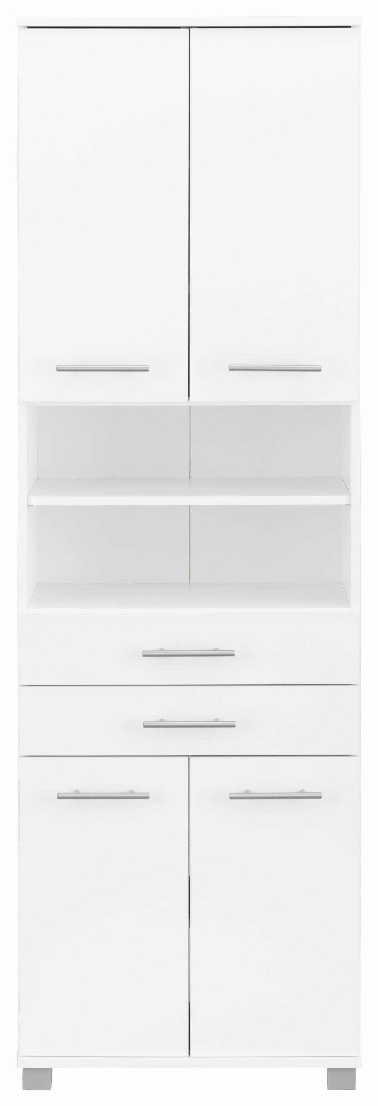 Schildmeyer Hochschrank Emmi Breite 60 cm, Metallgriffe, mit 2 Schubkästen