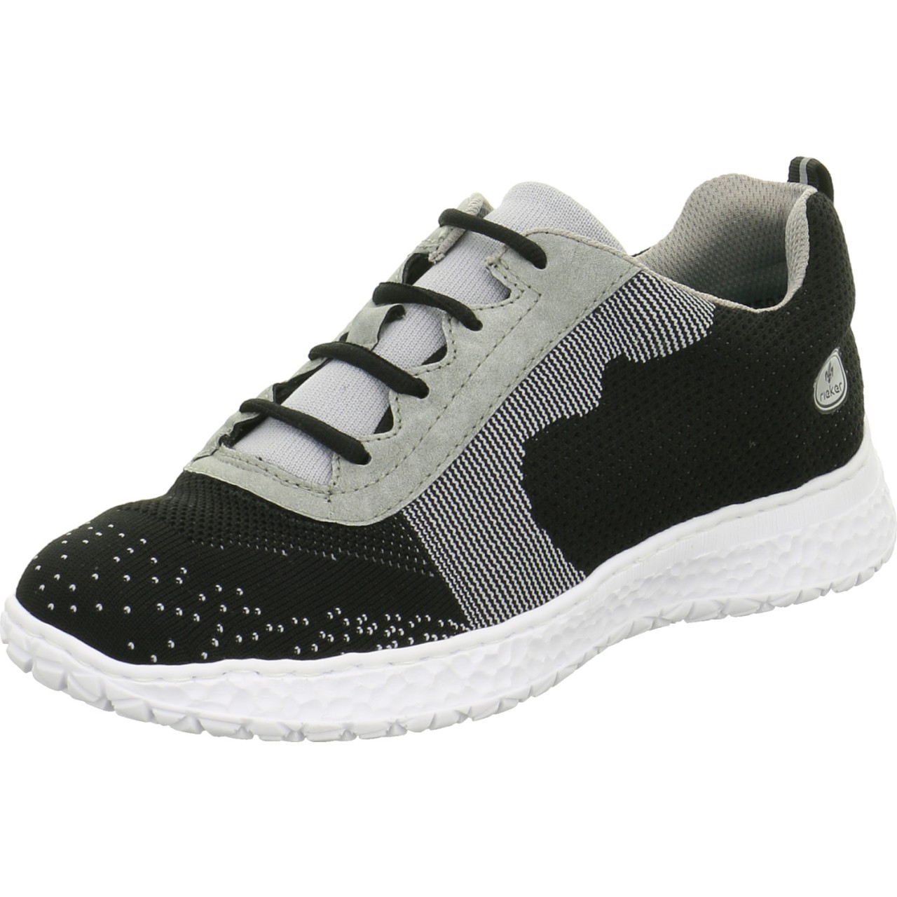 RIEKER Freizeit Schnürer schwarz black/grey/cement