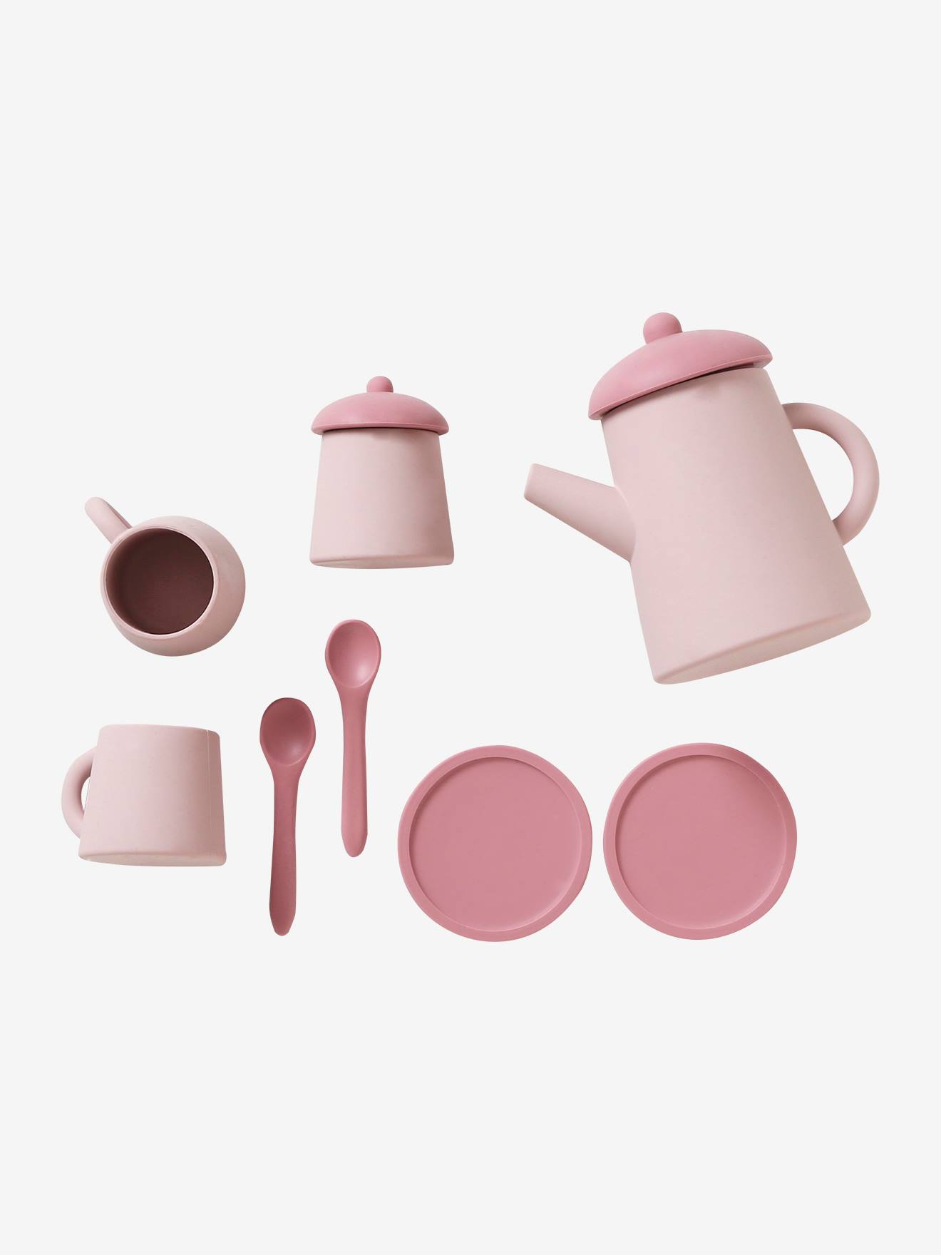 Vertbaudet Kinder Teeservice aus Silikon - rosa
