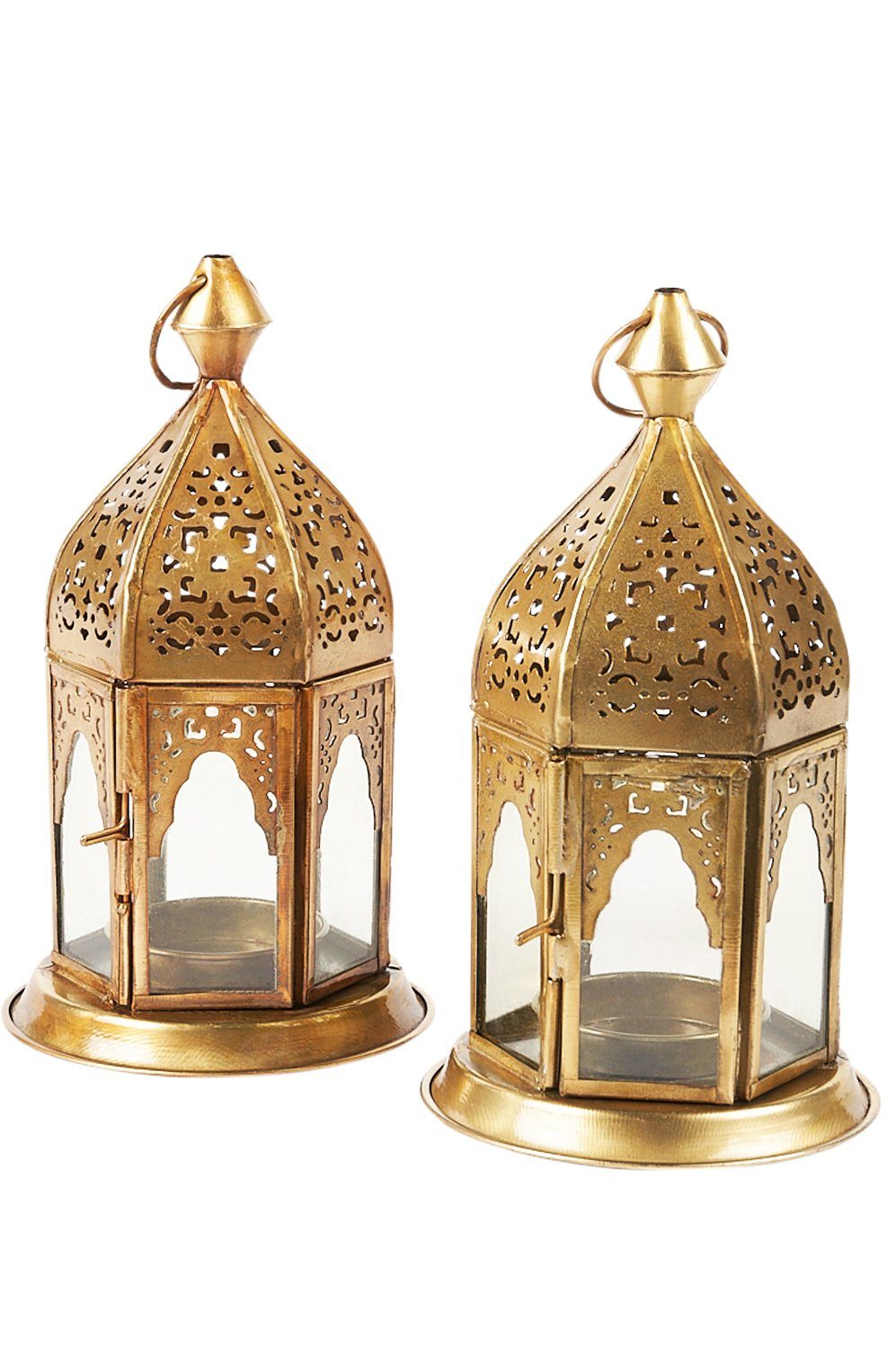 Marrakesch Orient & Mediterran Interior Windlicht 2er SET Orientalisches Windlicht Basem, orientalische Laterne, Handarbeit