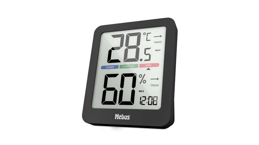 Mebus Digitales Thermo-/ Hygrometer schwarz