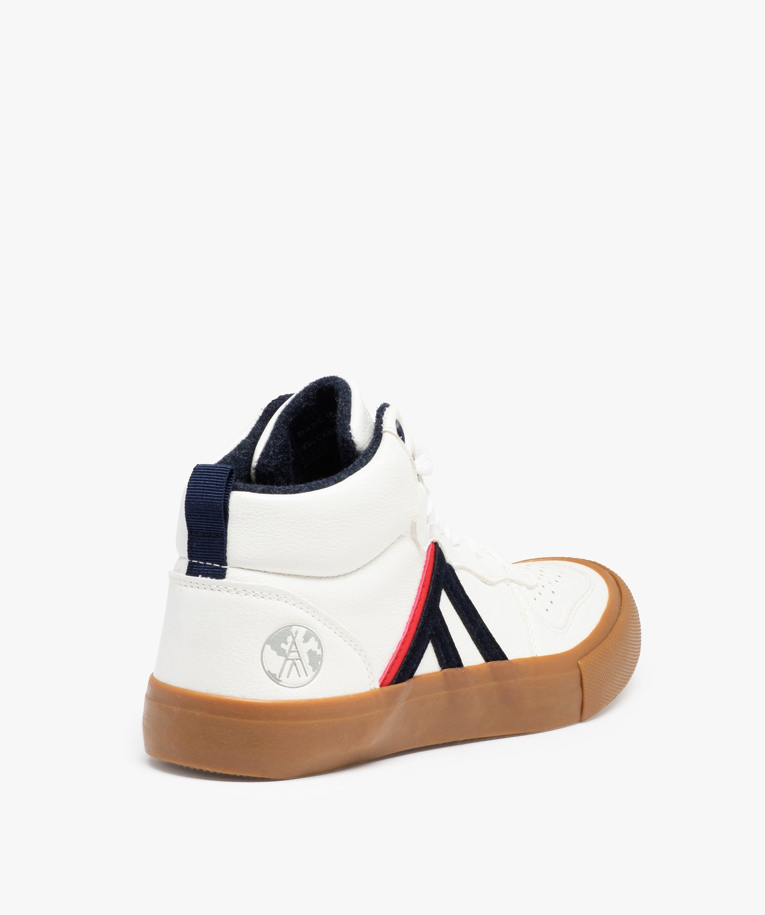 Baskets Garçon mid-cut unies à lacets – Alma Planète blanc | GEMO