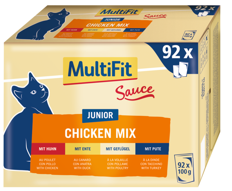 MultiFit Nassfutter MultiFit Junior Sauce Chicken Mix Multipack XXL 92x100g