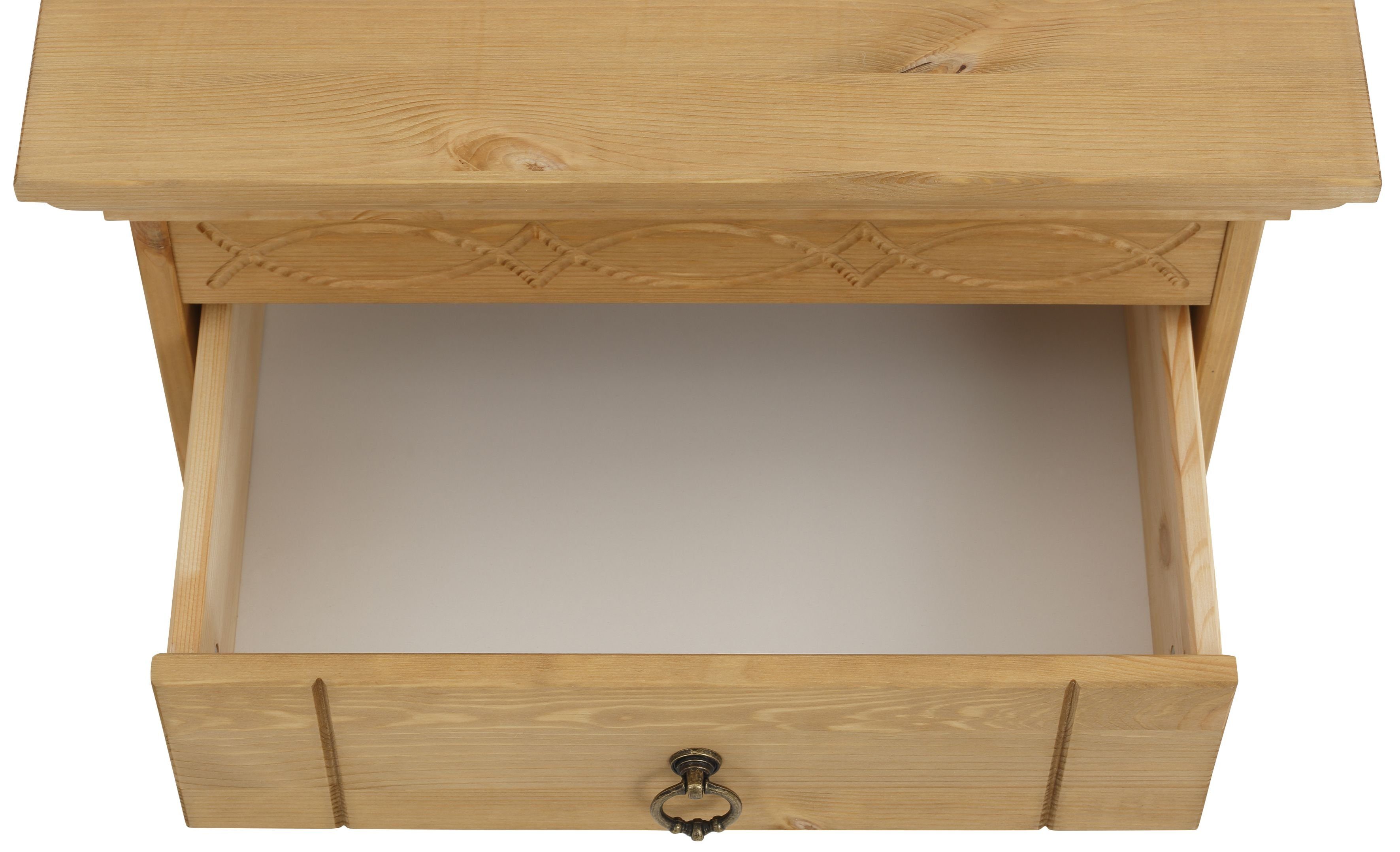 Home affaire Nachtkommode Indra, mit dekorativen Fräsungen, Breite: 50 cm