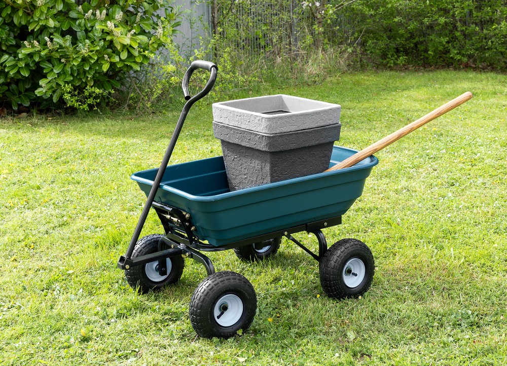 Green Yard GreenYard® Gartenwagen mit Kippfunktion, Volumen 65l,Tragkraft 200kg, Handwagen Bollerwagen