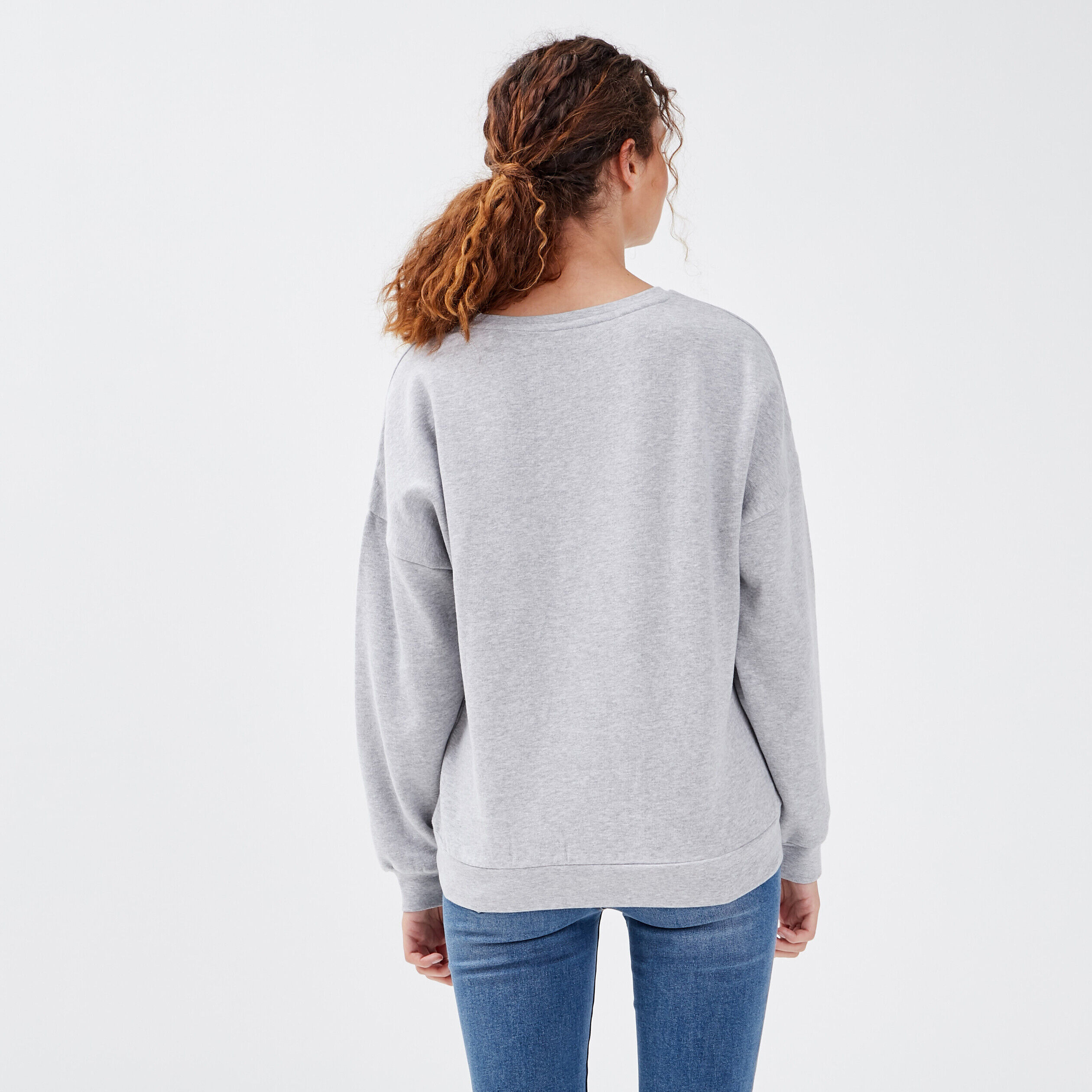Sweat manches longues Mickey gris clair femme | Cache Cache