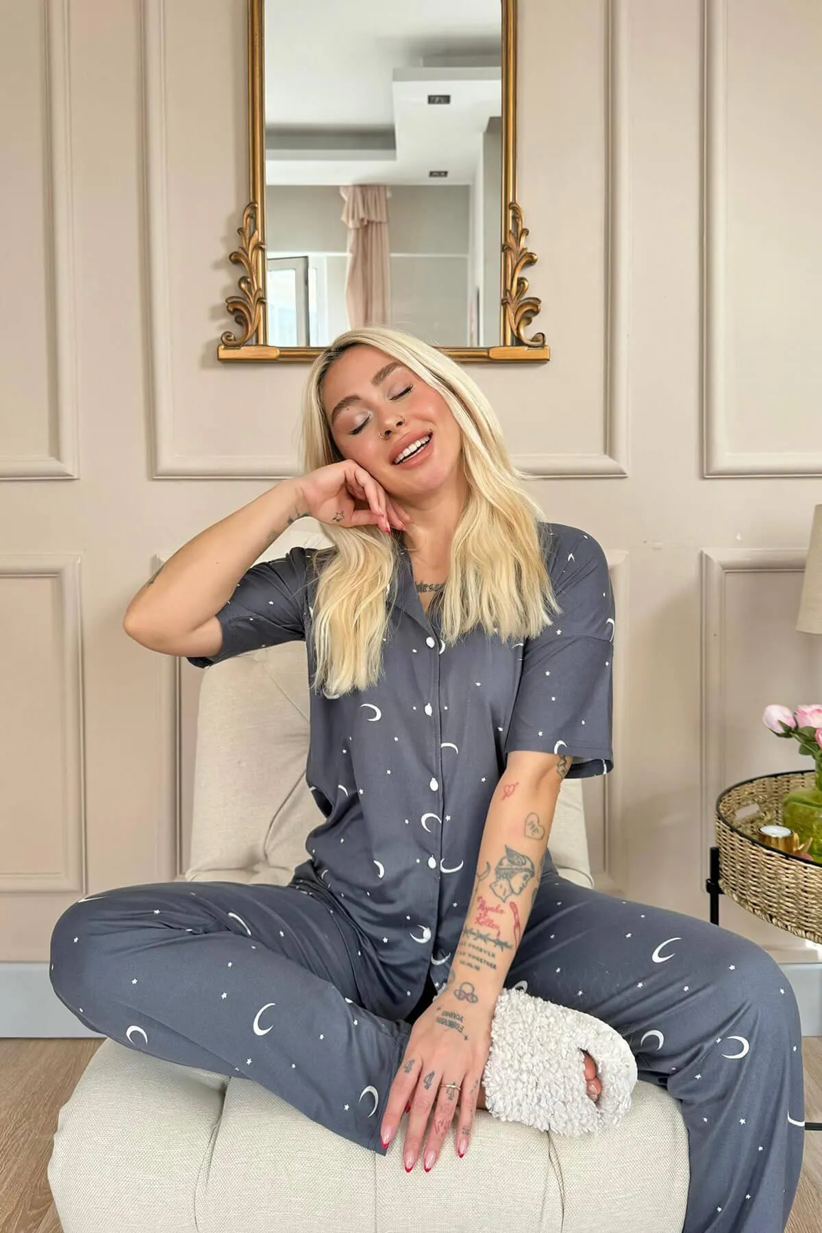 Pijamaevi  Pyjama set - Grau - Muster