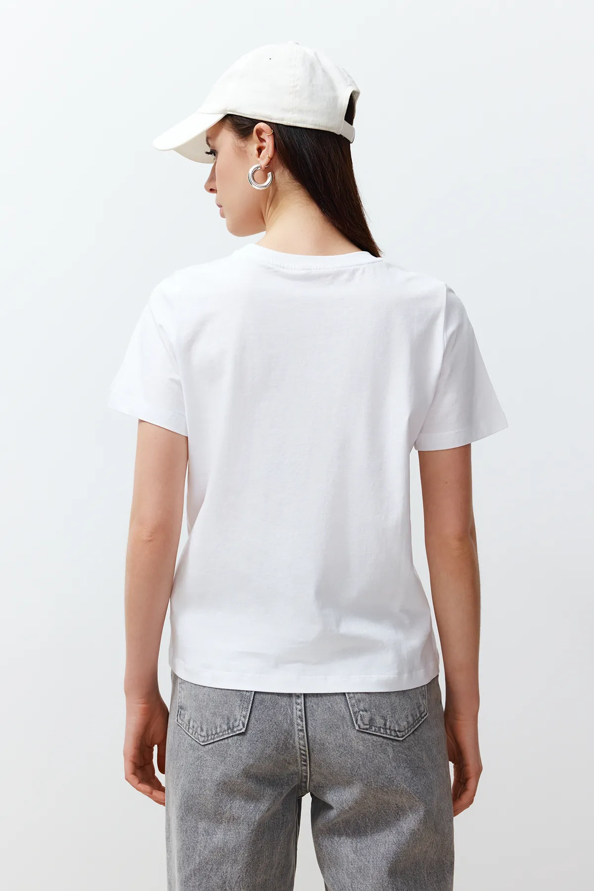 Trendyol Collection  T-Shirt - Weiß - Regular Fit